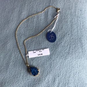 Blue druzy necklace